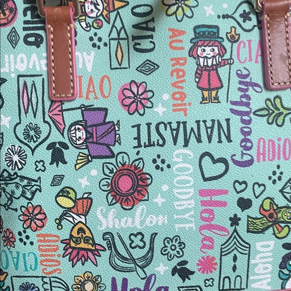 Disney Dooney & Bourke It's a Small World Zip Satchel - Picture 7 of 8
